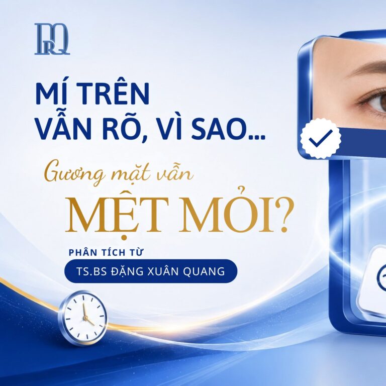 Mí trên vẫn rõ nhưng gương mặt vẫn mệt: Hãy nhìn xuống vùng dưới mắt